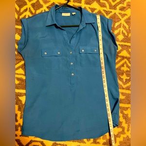 New York & Company Cap Sleeve Collared Blouse